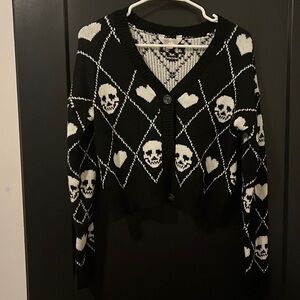 3 for 20! No Boundaries Black and White Skull Cardigan